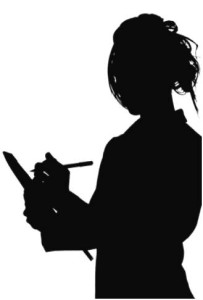 auditor with clip board 203x300 Silhouette of Auditor with Clip Board Taking Notes   They are Shadowing.