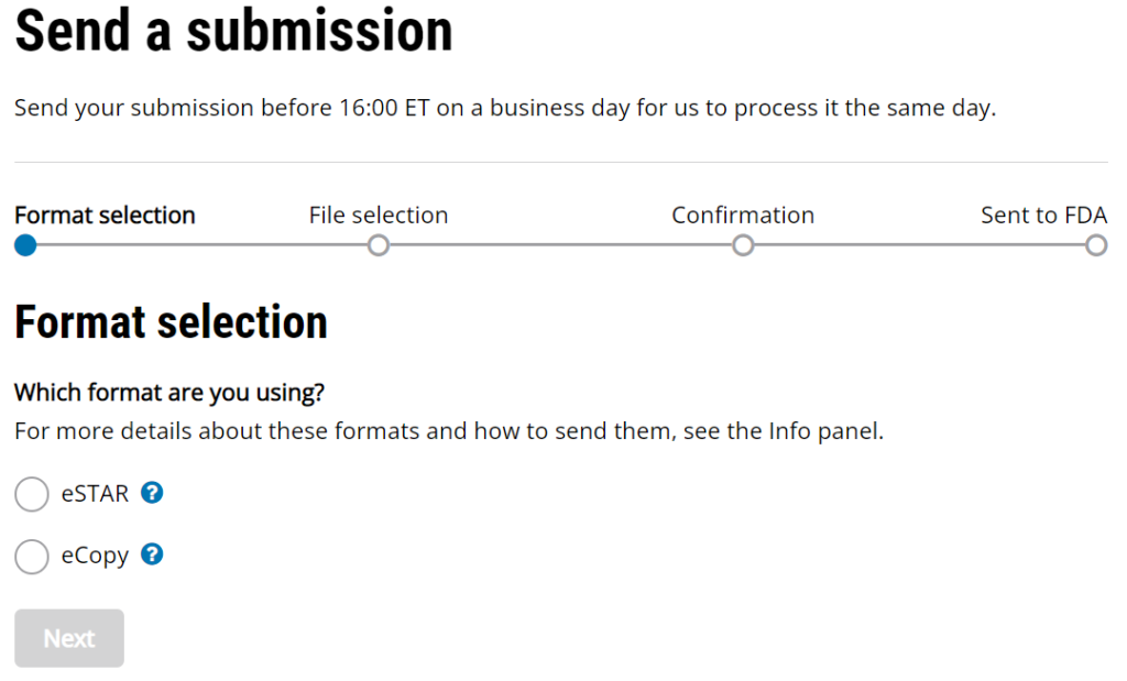 CCP screen capture 1024x619 510k Electronic Submission Guidance for FDA 510k Submissions