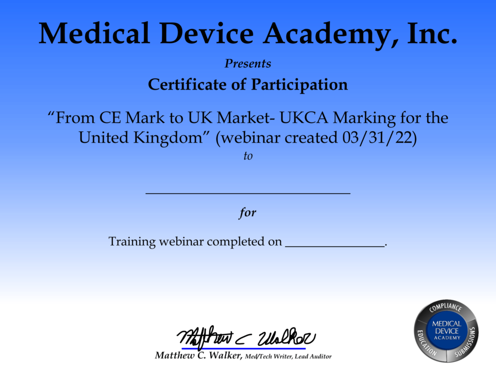 Certificate of Participation 1024x768 From CE Mark to UK Market