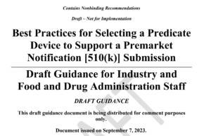 Draft Guidance on Predicate Selection Best Practices 300x194 Draft Guidance on Predicate Selection Best Practices