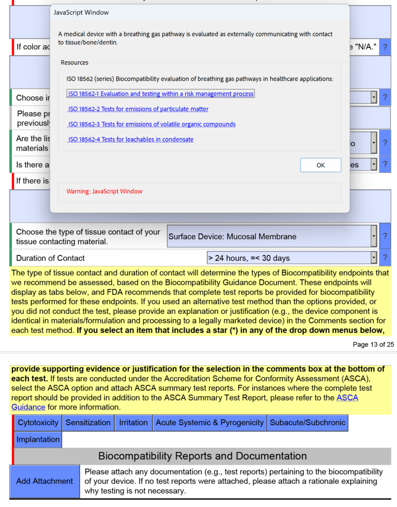 ISO 18562 references for biocompatibility 802x1024 FDA eSTAR v5.0   Whats new?