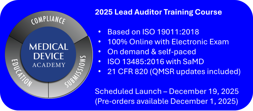 Lead Auditor Training Course 2025 Graphic  1024x450 Lead Auditor Training Course for Medical Devices and SaMD