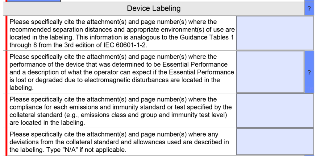 Old EMC Labeling Section 1024x506 FDA eSTAR v5.0   Whats new?