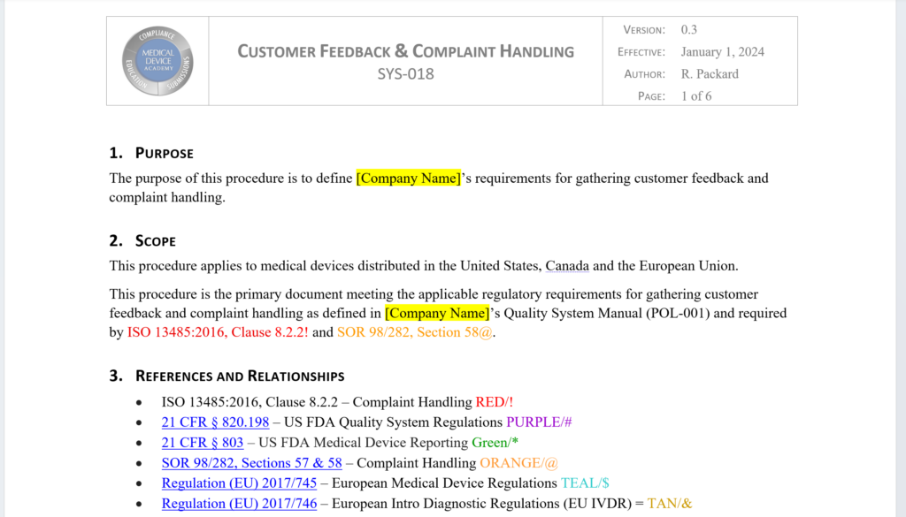 SYS 018 complaint handling procedure 1 1024x585 Complaint Handling Procedure (SYS 018) & Webinar