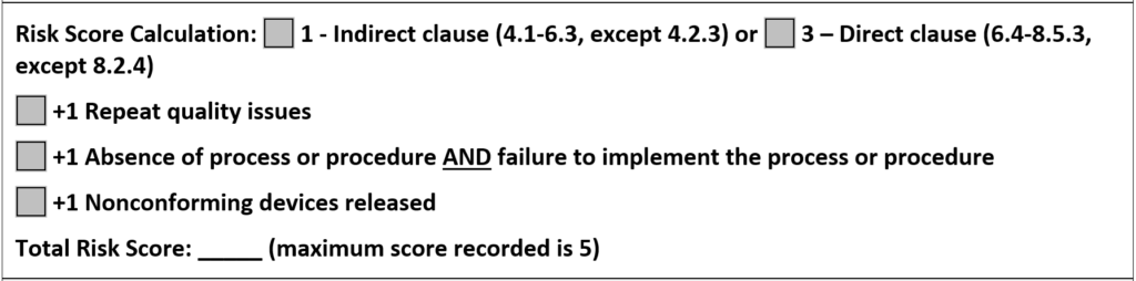 Scoring of NCs 1024x254 Audit Findings   How to communicate good and bad findings.