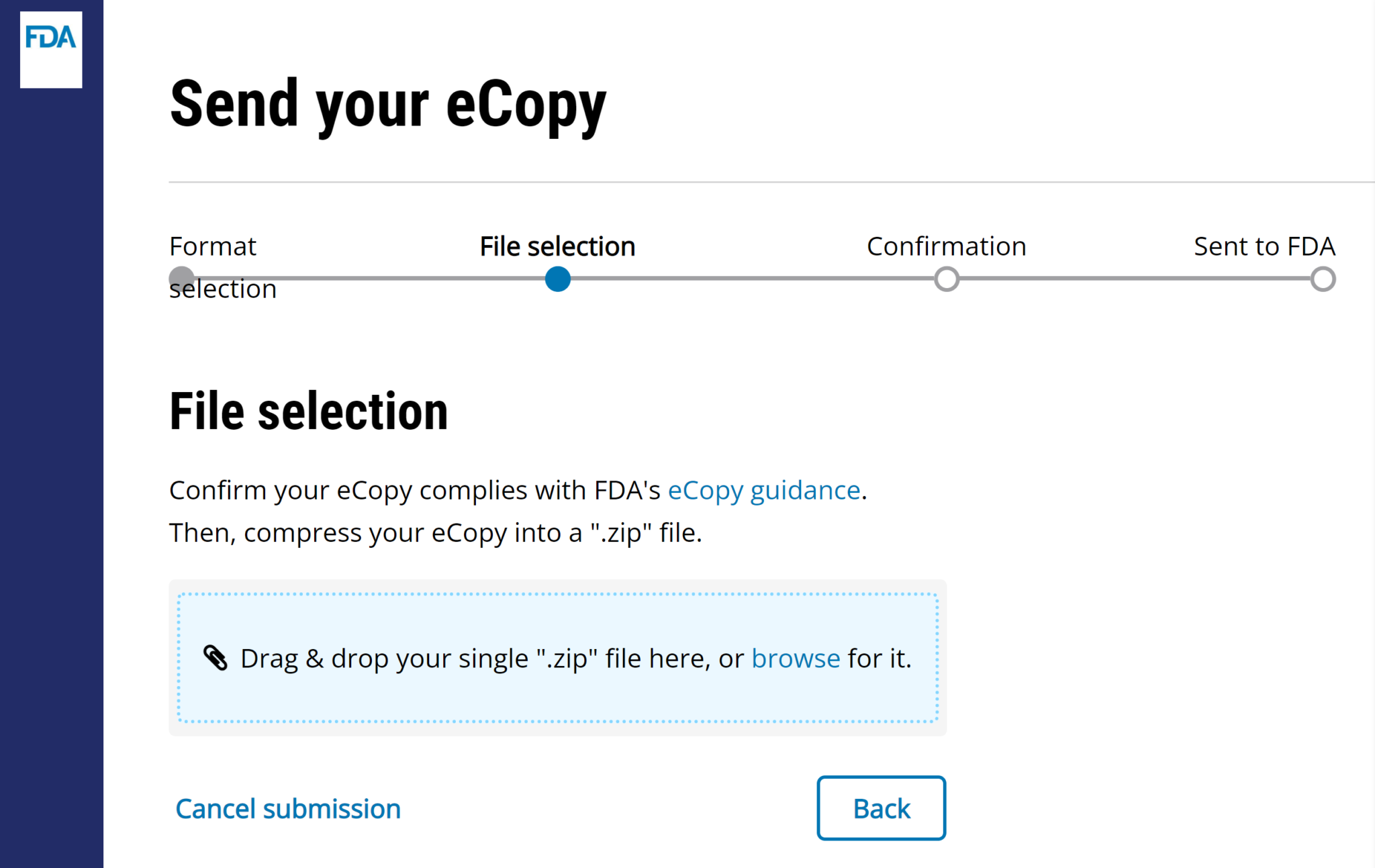 FDA CCP = e-Submission of FDA eSTAR + eCopy + SBD requests
